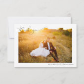 Moderne kalligrafie 2 Fotobruiloft Dank je Bedankkaart (Voorkant)