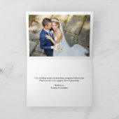 Moderne kalligrafie 2 Fotobruiloft gevouwen Bedankkaart (Binnen)