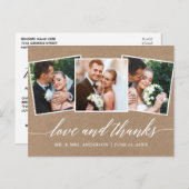 Moderne kalligrafie 3 foto Liefde Dank Kraft Briefkaart (Voorkant / Achterkant)
