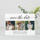 Moderne kalligrafie 3 Foto Save The Date (Staand voorkant)