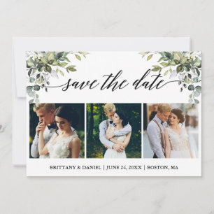 Moderne kalligrafie 3 Foto Waterverf Greenery Save The Date