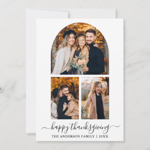 Moderne kalligrafie 3 Fotoboog Thanksgiving Feestdagenkaart