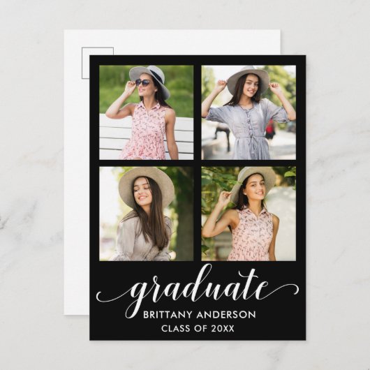 Moderne kalligrafie 4 Aankondiging van foto-Afstud (Voorkant / Achterkant)