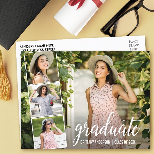 Moderne kalligrafie 4 Aankondiging van foto-Afstud Briefkaart