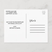 Moderne kalligrafie 4 Foto Collage Holiday Briefkaart (Achterkant)