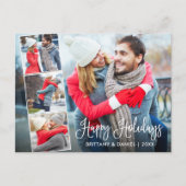 Moderne kalligrafie 4 Foto Collage Holiday Briefkaart (Voorkant)