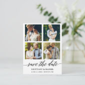 Moderne kalligrafie 4 Foto slaat de datum op Briefkaart (Staand voorkant)