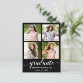 Moderne kalligrafie 4 Fotogradatie Partij Uitnodiging Briefkaart (Staand voorkant)