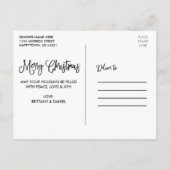 Moderne kalligrafie 4 Kerstmis met fotocollage Briefkaart (Achterkant)