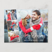 Moderne kalligrafie 4 Kerstmis met fotocollage Briefkaart (Voorkant)