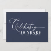 Moderne kalligrafie 50th Wedding Jubileum Invita Kaart (Voorkant)