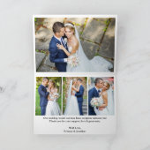 Moderne kalligrafie 5 Fotobruiloft gevouwen Bedankkaart (Binnen)