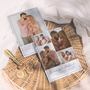 Moderne kalligrafie 5 foto's Trouw uitnodiging