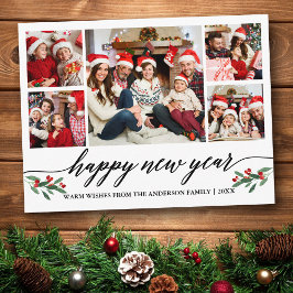 Moderne kalligrafie 5 Fotoserie, gelukkig nieuwjaa Briefkaart