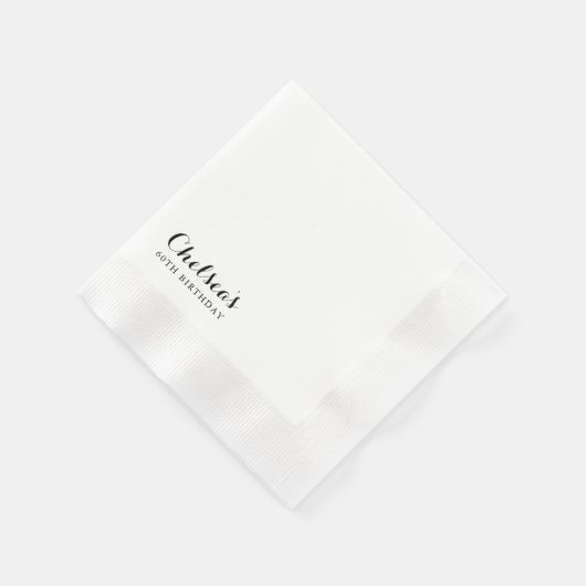 Moderne kalligrafie 60e verjaardagsfeest servet (Hoek)