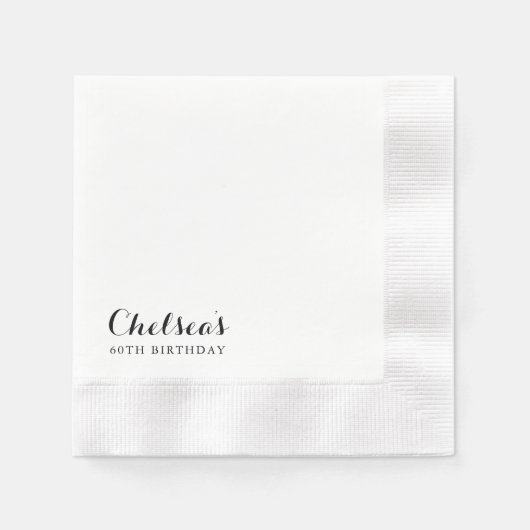 Moderne kalligrafie 60e verjaardagsfeest servet (Voorkant)