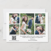 Moderne kalligrafie 6 foto's QR-code bruiloft Bedankkaart (Achterkant)