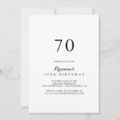 Moderne kalligrafie 70e verjaardagsfeest kaart (Voorkant)