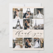 Moderne kalligrafie 9 Foto Collage Off White Bedankkaart (Voorkant)
