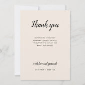 Moderne kalligrafie 9 Foto Collage Off White Bedankkaart (Achterkant)