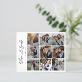 Moderne kalligrafie 9 Foto Collage Wedding Dank (Staand voorkant)