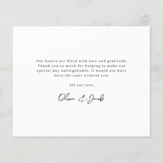 Moderne kalligrafie 9 Foto Collage Wedding Dank (Achterkant)