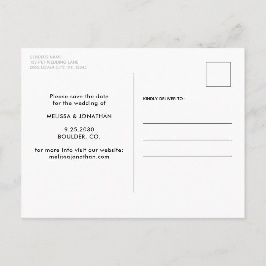 Moderne kalligrafie Aangepaste foto Opslaan Datum Aankondigingskaart (Achterkant)