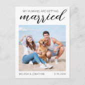 Moderne kalligrafie Aangepaste foto Opslaan Datum Aankondigingskaart (Voorkant)