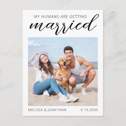 Moderne kalligrafie Aangepaste foto Opslaan Datum Aankondigingskaart (Voorkant)