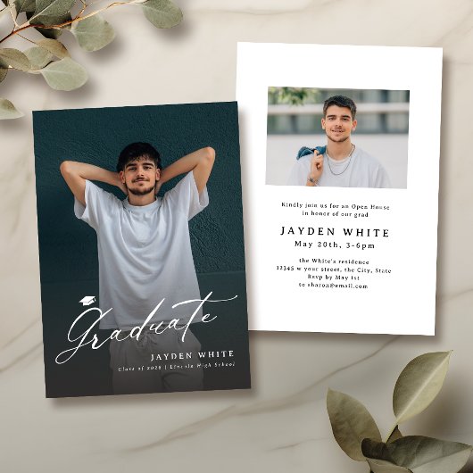 Moderne kalligrafie Aankondiging Afstuderen foto's