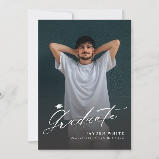 Moderne kalligrafie Aankondiging Afstuderen foto's (Voorkant)