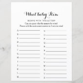 Moderne kalligrafie ABC Baby shower Game (Voorkant)