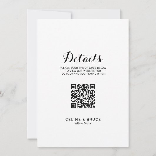 Moderne kalligrafie achter en front Wedding Kaart (Achterkant)