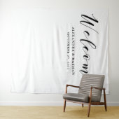 Moderne kalligrafie achtergrond | Photo Booth Prop Wandkleed (In Situ (horizontaal))