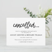 Moderne kalligrafie Afgelaste evenementenaankondig Kaart (Staand voorkant)