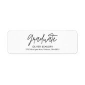 Moderne kalligrafie afstudeer retouradres etiket (Voorkant)