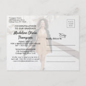 Moderne kalligrafie Afstuderen foto afstudeerfeest Uitnodiging Briefkaart (Achterkant)