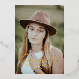 Moderne kalligrafie Afstuderen Foto Afstuderen Folie Uitnodiging