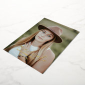 Moderne kalligrafie Afstuderen Foto Afstuderen Folie Uitnodiging (Gedraaid)