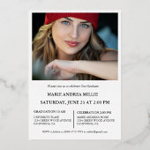 Moderne kalligrafie Afstuderen Foto Afstuderen Folie Uitnodiging (Achterkant)