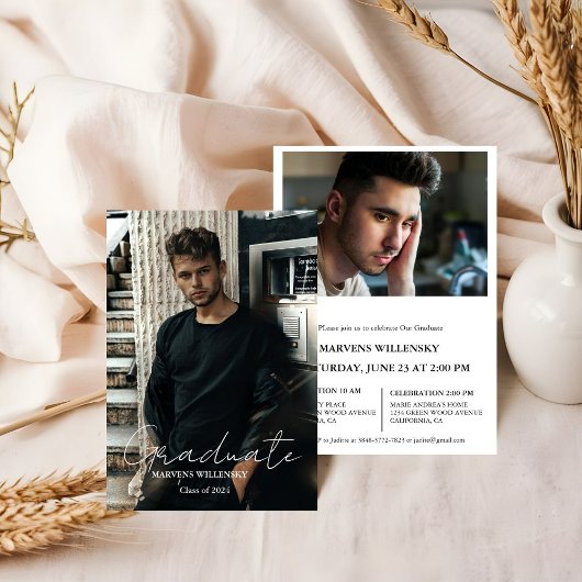 Moderne kalligrafie Afstuderen Foto Afstuderen Kaart