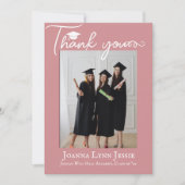 moderne kalligrafie Afstuderen Foto Bedankkaart (Voorkant)