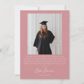 moderne kalligrafie Afstuderen Foto Bedankkaart (Achterkant)