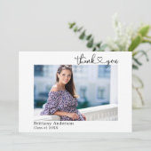 Moderne kalligrafie Afstuderen foto Bedankkaart (Staand voorkant)