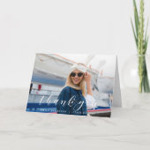 Moderne kalligrafie Afstuderen foto dank u kaart (Voorkant)