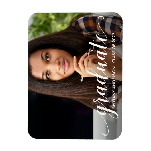 Moderne kalligrafie Afstuderen Fotoaankondiging Magneet (Verticaal)