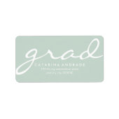 Moderne kalligrafie Afstuderen Groen Wit Afstudeer Etiket (Voorkant)