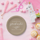 Moderne kalligrafie Afstuderen Kraft Papieren Bordje (Feest)