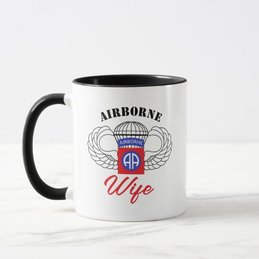 Moderne kalligrafie Airborne Wife Mok (Links)