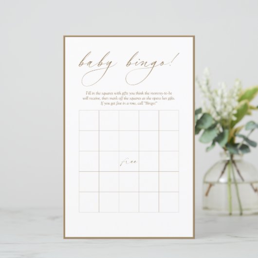 Moderne kalligrafie | Baby Bingo (Staand voorkant)